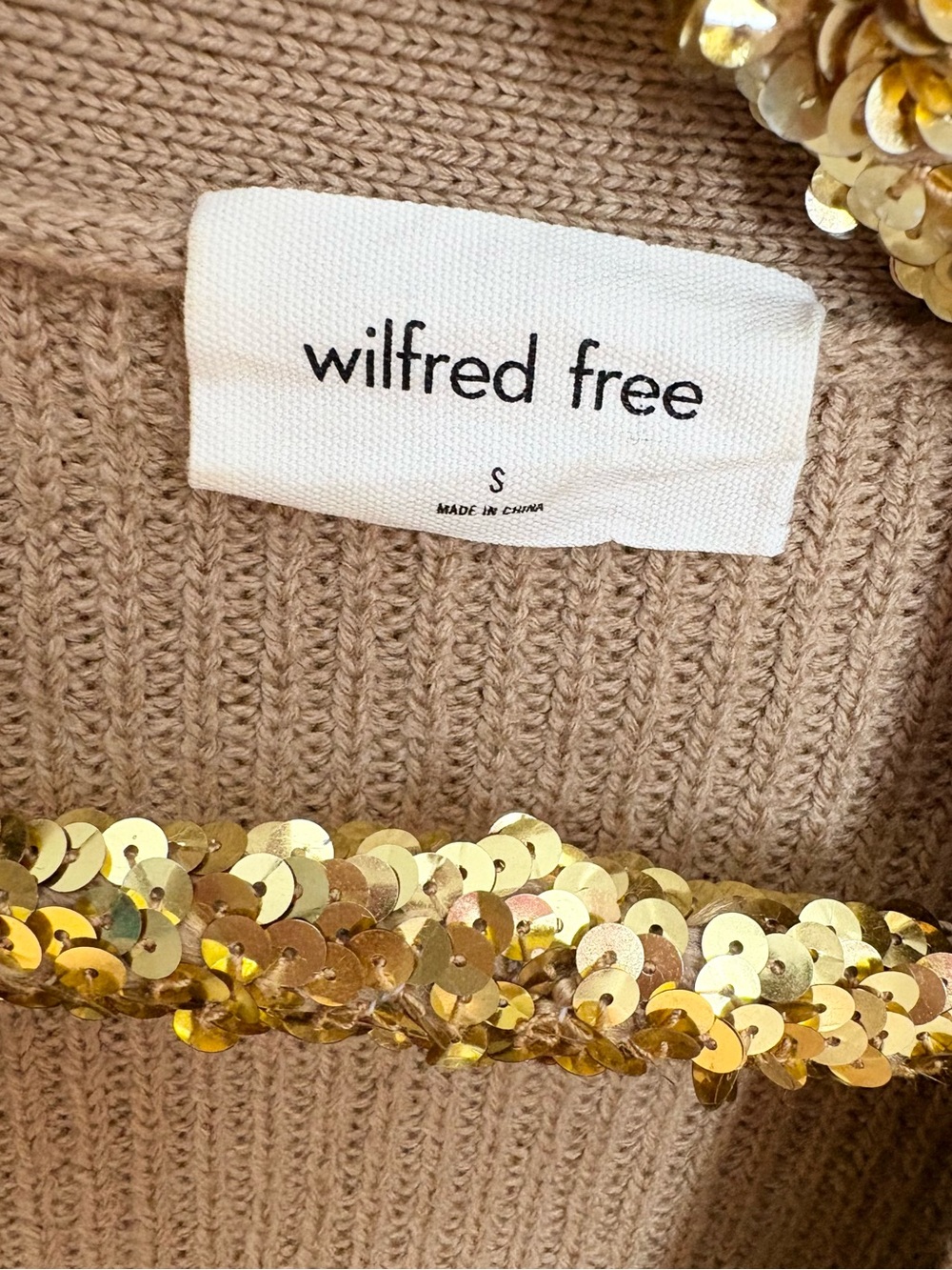 Aritzia Wilfred Free Unwind Merino Wool Open-Front Cardigan Camel Size Small - Picture 4 of 8